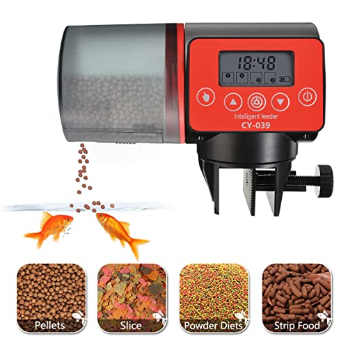 Fischfutterautomat Automatischer Aquarium, Automatisierte Futterspender,Automatic Fish Feeder 200 ml Kapazität Automatisierte Fischfutterspender für Aquarium von Jabtraxx