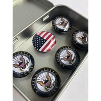 Set Aus Sechs Glas Us Navy Magneten | Kühlschrankmagnete Veteran Geschenk Weihnachtsgeschenk Abteilung Der Marine Usa Militär von JacJoDesigns