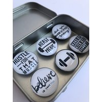 Set Aus Sechs Glasmagneten - Fitness Übung Workout Personal Trainer Geschenk Heben Gym Ratte Buddy Stocking Stuffers von JacJoDesigns