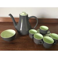 Seltenes Retro Myott 12 Teiliges Kaffee Set Im Kingpin Design von JacarandaCollection