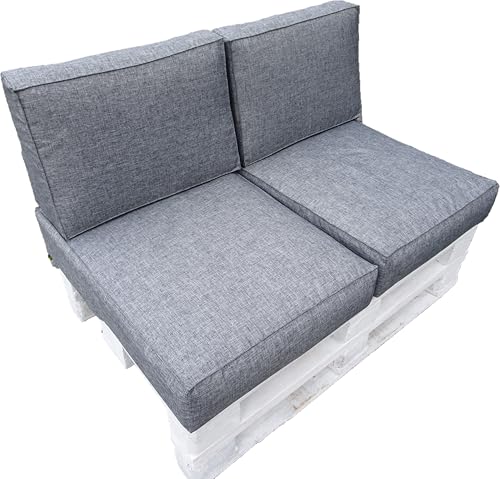 Jacek Paletten-Ecksofa mit Schaumkissen, Polsterset, 80 x 60 x 15 cm, Anthrazit (Set - 4 Elemente) von Jacek