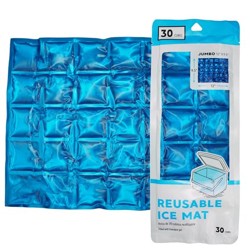 Jacent Flexible wiederverwendbare Eismatte, 30 Würfel – Jumbo 30 x 24 cm, 1 Packung Jacent Flexible wiederverwendbare Eismatte, 30 Würfel – Jumbo 30 x 24 cm, 1 Packung von Jacent