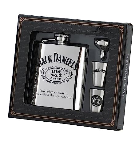 Jack Daniels Lizenziertes Barware 8473 Swing Cartouche Geschenkset, 170 ml, Silber von Jack Daniels Licensed Barware