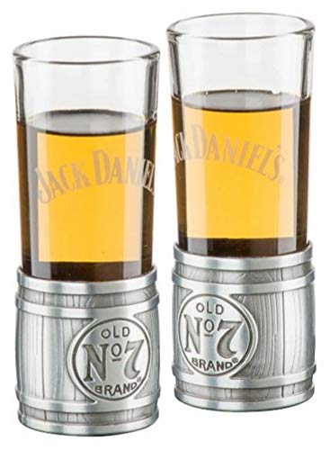 Jack Daniel's Metall Fass Shooter Set (2) Glas / Metall Schnapsglas Whiskey Bar von Jack Daniel's