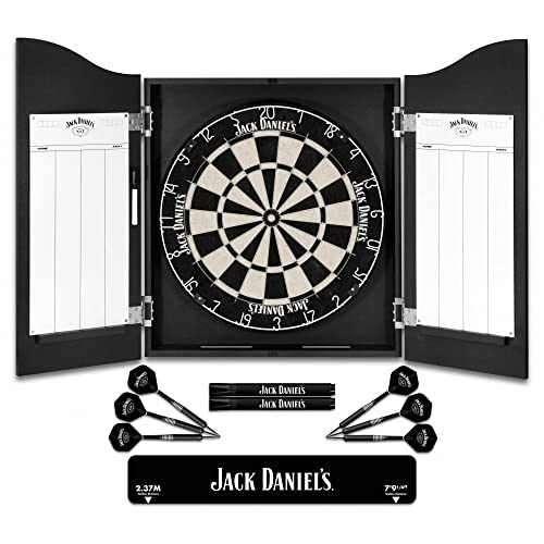 Offiziell lizenziertes Jack Daniel's bedruckte Dartpfeile in Schwarz inklusive Dartscheibe | JD Logo (CAB512), L von Jack Daniel's