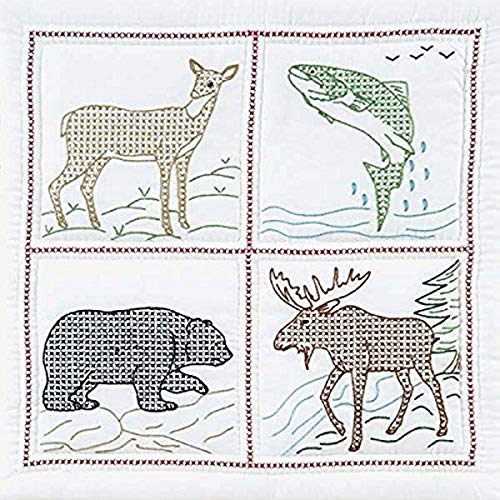 Jack Dempsey 18 x 18 Wilderness Prägung weiß Quilt Blocks, 6 Stück von Jack Dempsey Needle Art