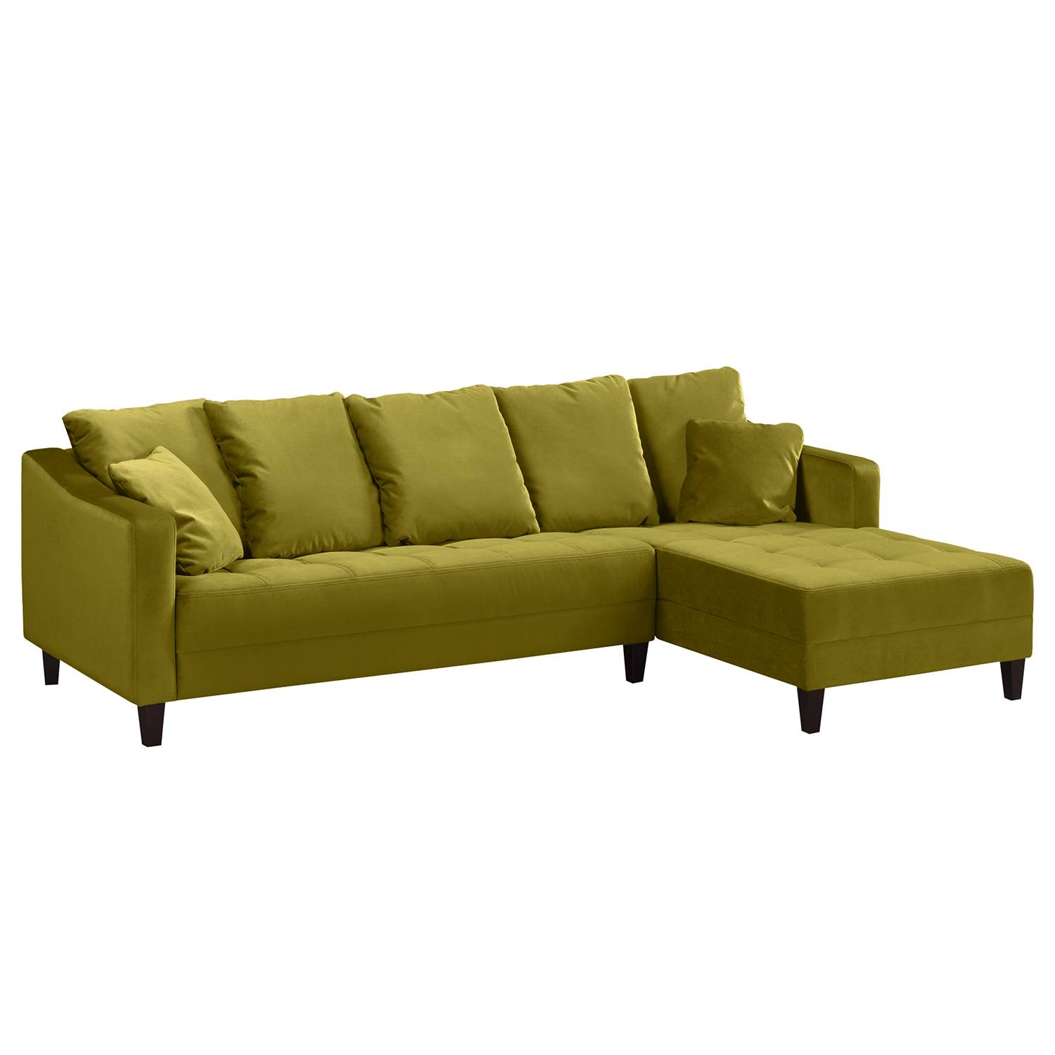 Jack & Alice Ecksofa Elnora 2-Sitzer Olivgrün Samt 254x85x165 cm von Jack & Alice