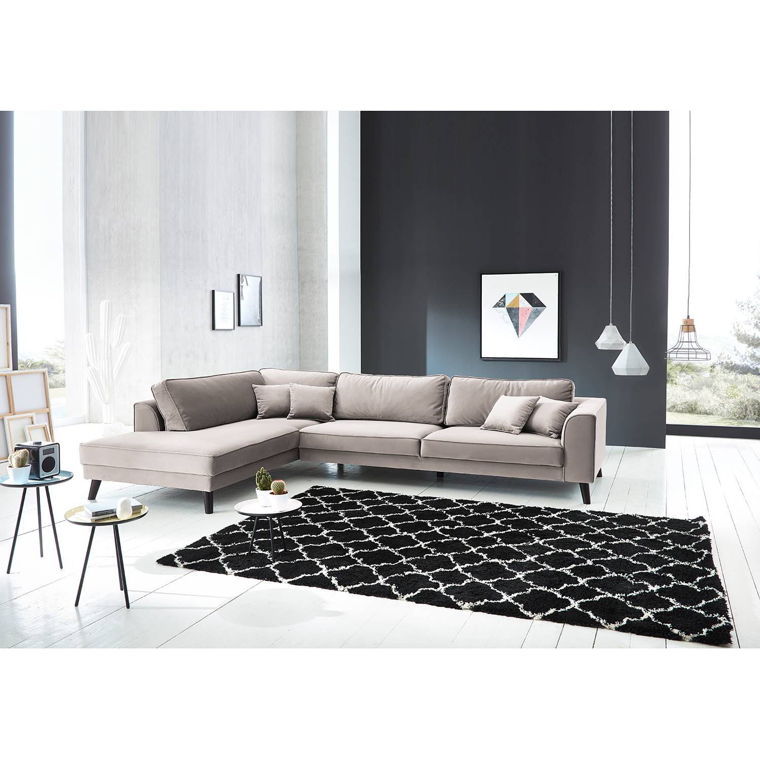 Jack & Alice Ecksofa Venus Bay Sahara Samt 291x85x201 cm von Jack & Alice