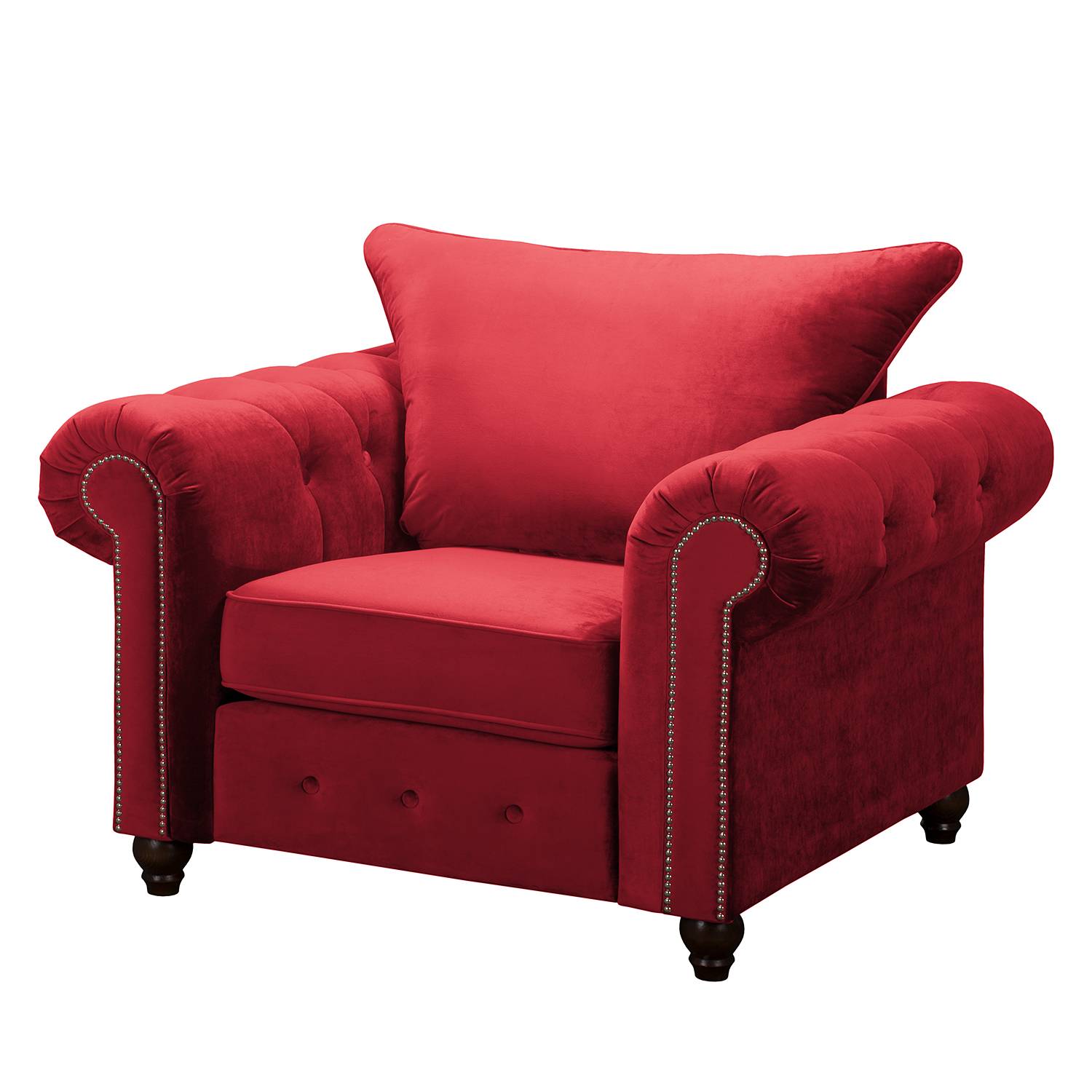 Jack & Alice Sessel Solita Rot Samt 120x90x93 cm (BxHxT) von Jack & Alice