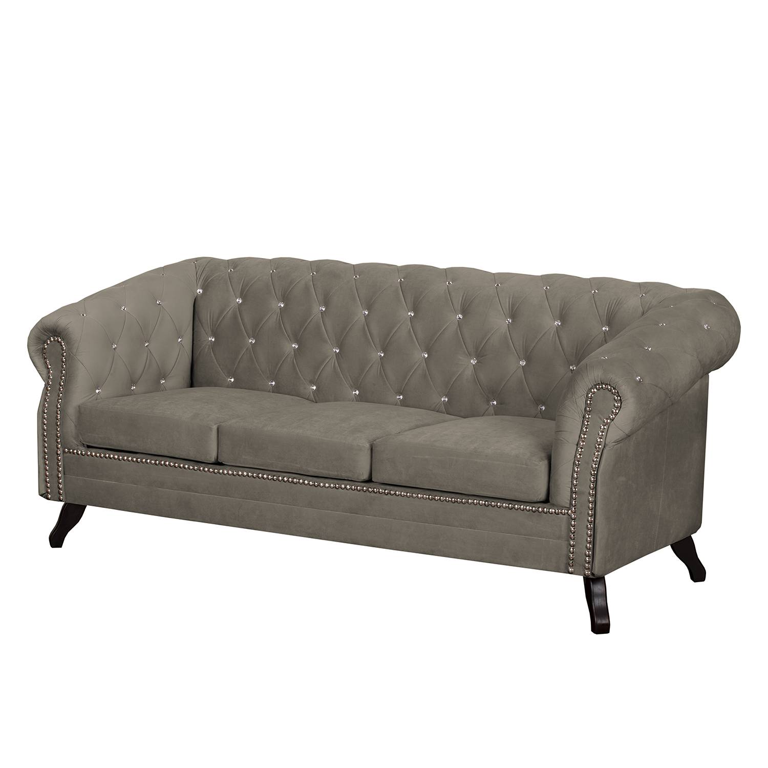 Jack & Alice Sofa Benavente I 3-Sitzer Steingrau Microfaser 195x84x88 cm von Jack & Alice