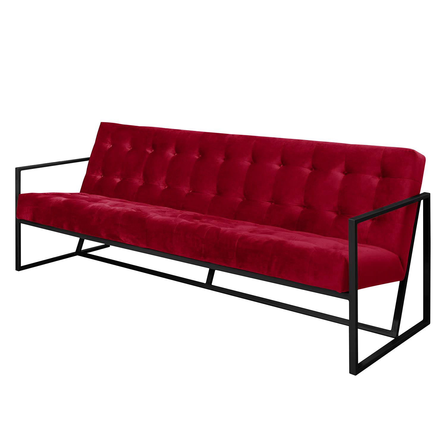 Jack & Alice Sofa Charm I 3-Sitzer Kirschrot Microfaser 216x74x86 cm von Jack & Alice