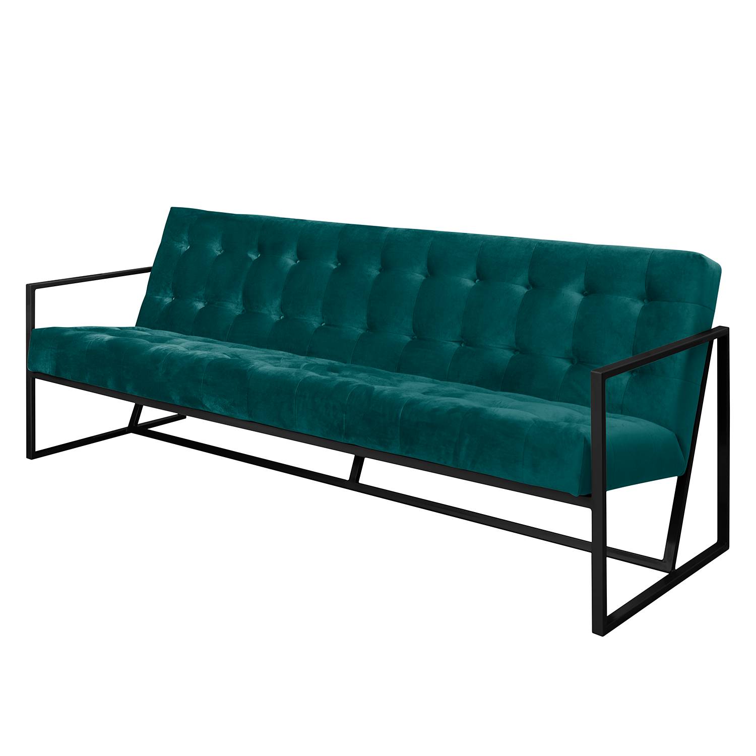 Jack & Alice Sofa Charm I 3-Sitzer Petrol Microfaser 216x74x86 cm von Jack & Alice