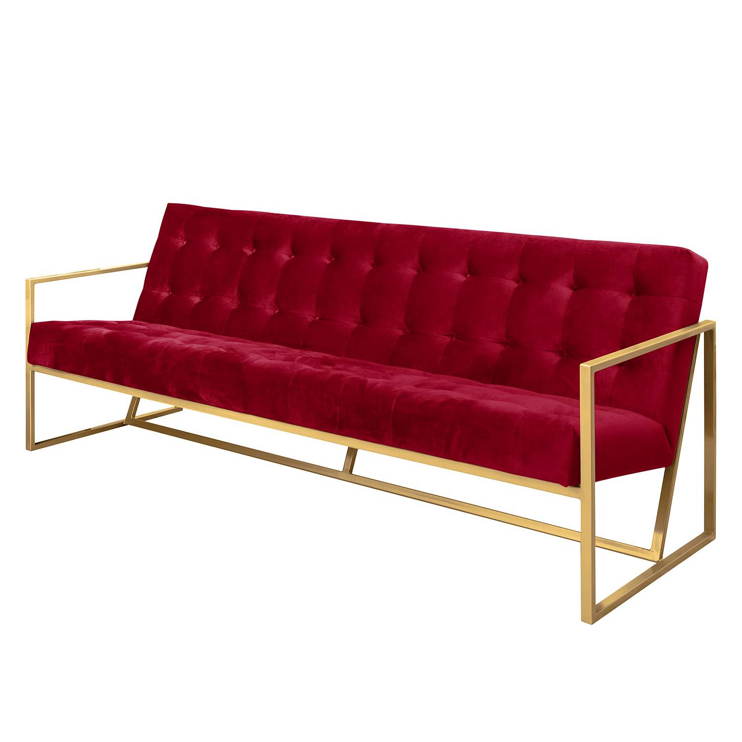 Jack & Alice Sofa Charm II 3-Sitzer Kirschrot Microfaser 216x74x86 cm von Jack & Alice