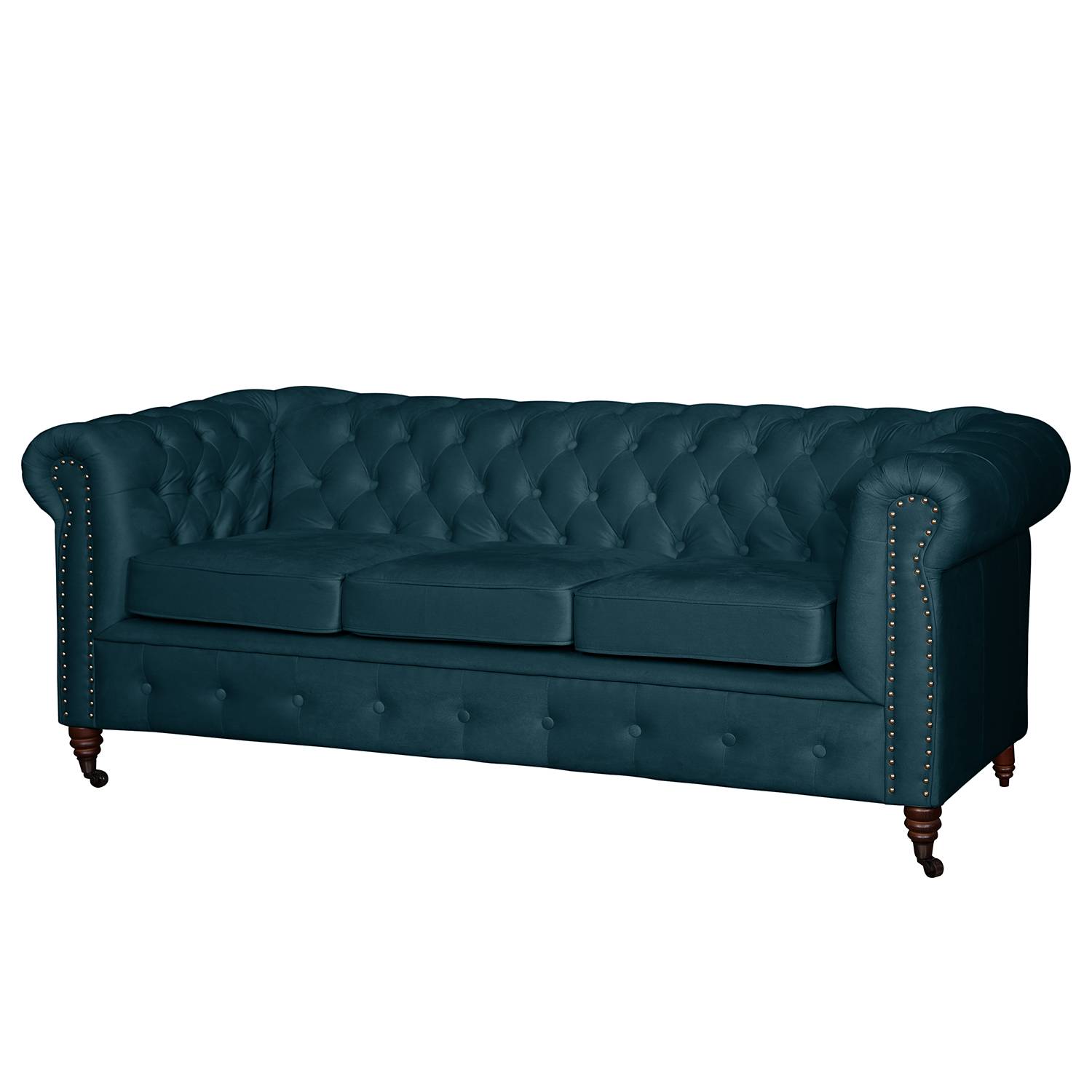 Jack & Alice Sofa Esplanada 3-Sitzer Dunkelblau Samt 203x77x86 cm von Jack & Alice