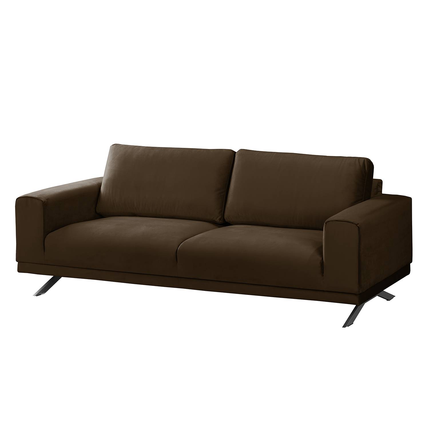 Jack & Alice Sofa Lorcy 2,5-Sitzer Braun Samt 216x81x89 cm von Jack & Alice