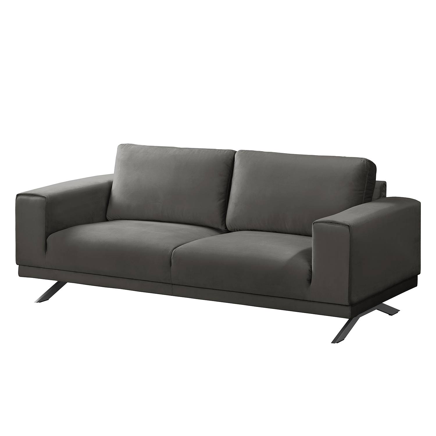 Jack & Alice Sofa Lorcy 2-Sitzer Grau Samt 196x81x89 cm von Jack & Alice