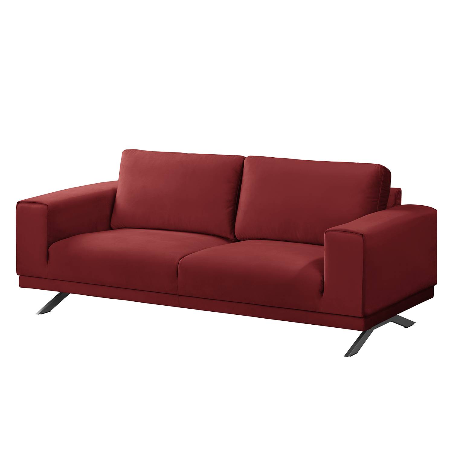 Jack & Alice Sofa Lorcy 2-Sitzer Rot Samt 196x81x89 cm von Jack & Alice