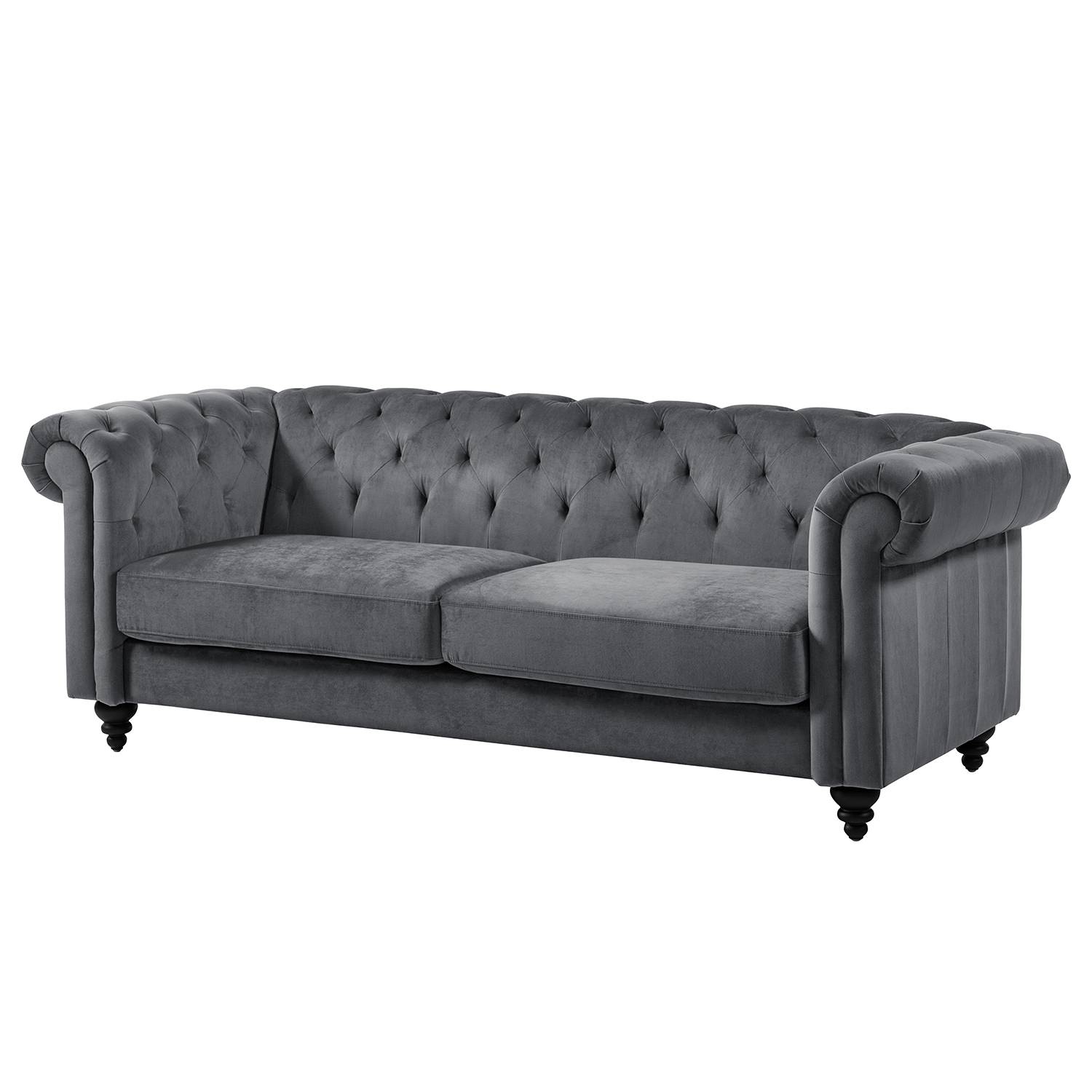 Jack & Alice Sofa Missoula 3-Sitzer Dunkelgrau Microfaser 219x78x88 cm von Jack & Alice