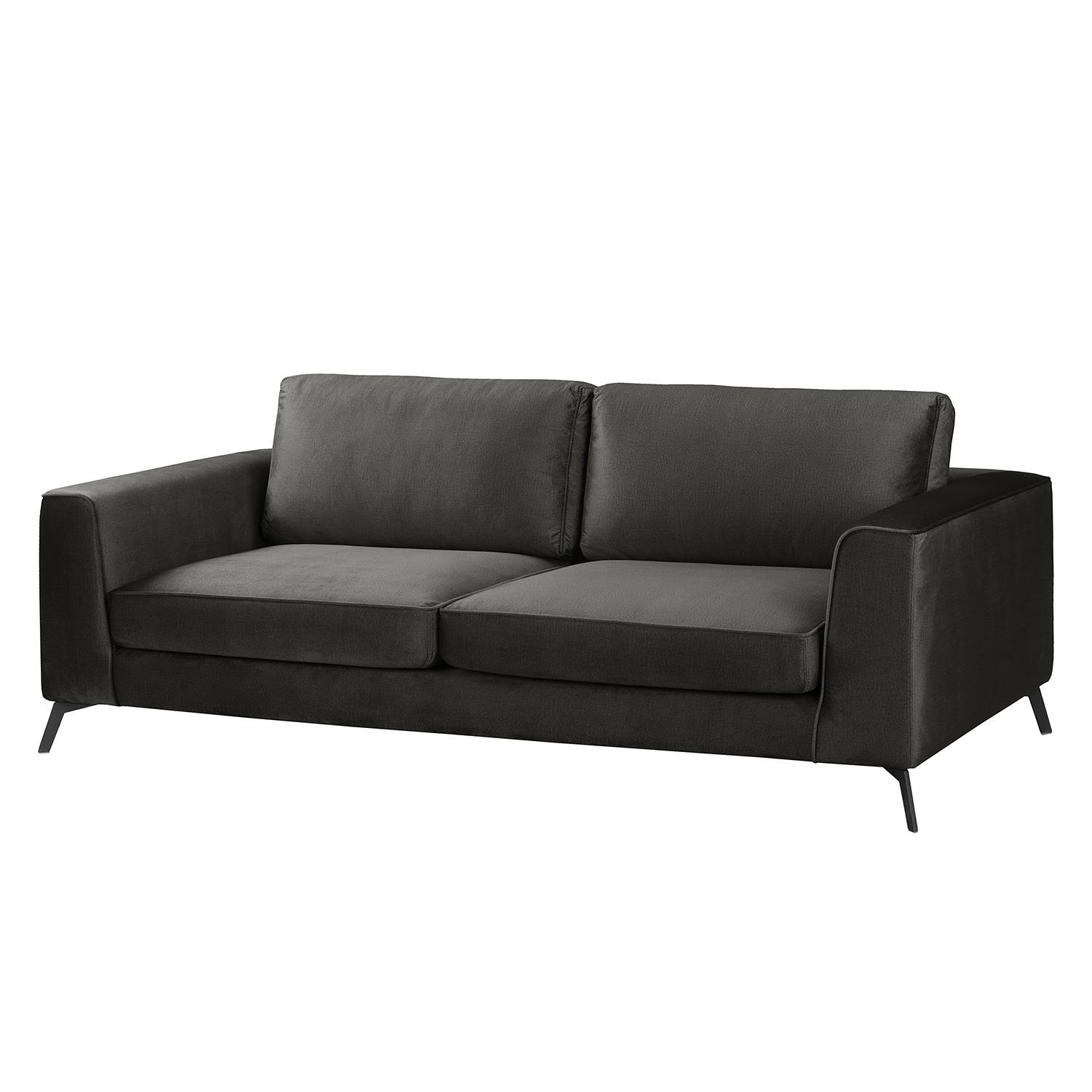 Jack & Alice Sofa Sanchez I 2,5-Sitzer Dunkelbraun Samt 214x84x106 cm von kollected