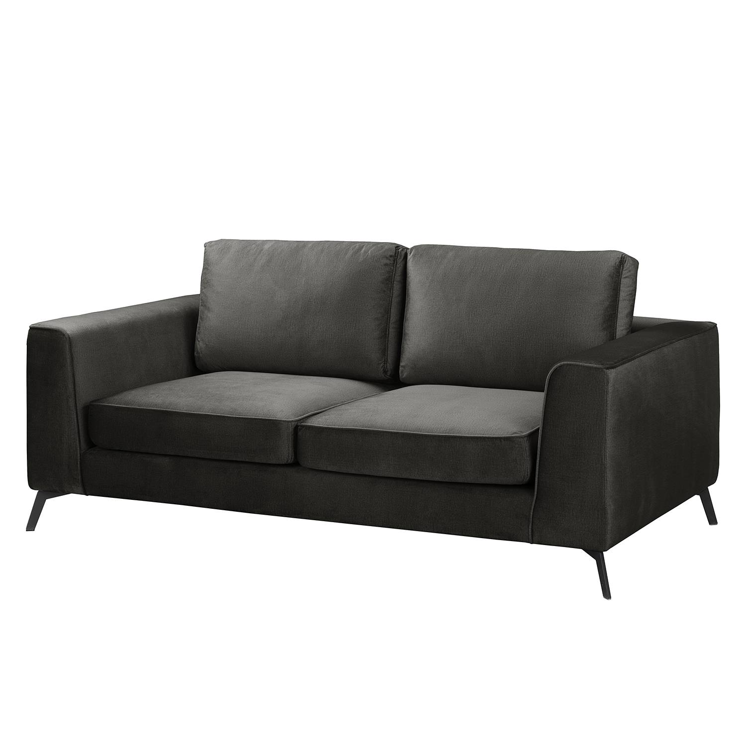 Jack & Alice Sofa Sanchez I 2-Sitzer Dunkelbraun Samt 187x84x106 cm von kollected