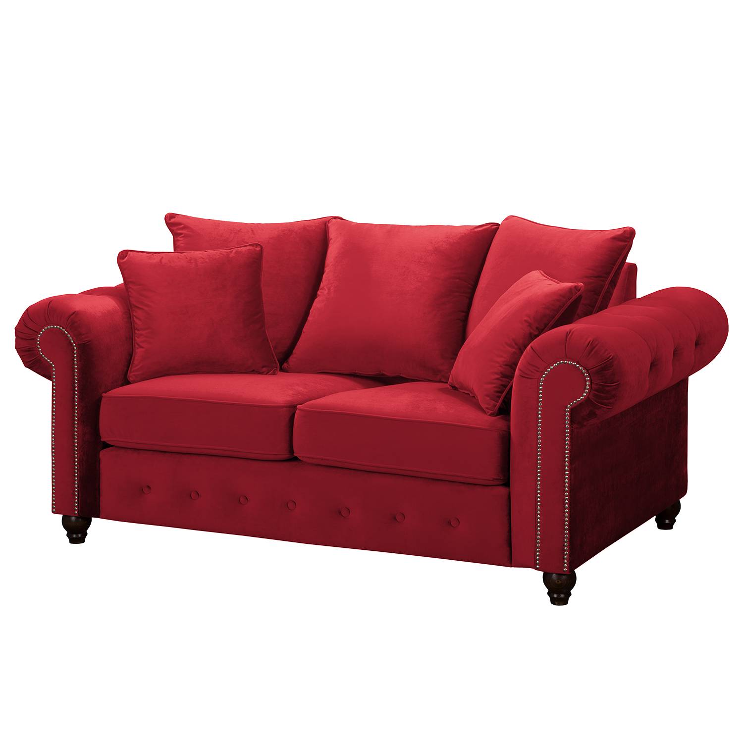 Jack & Alice Sofa Solita 2-Sitzer Rot Samt 180x90x93 cm von Jack & Alice