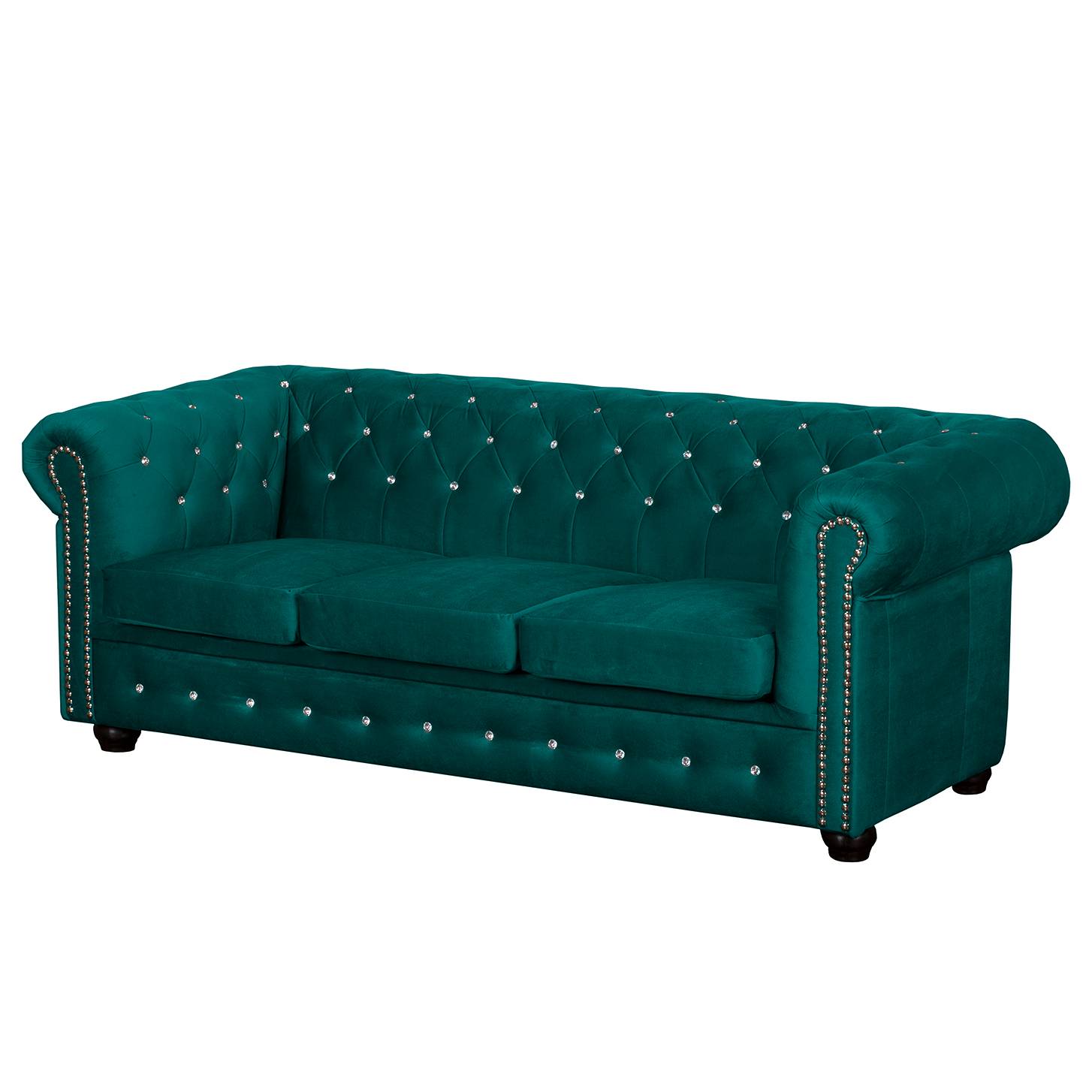 Jack & Alice Sofa Torquay I 3-Sitzer Petrol Microfaser 196x72x88 cm von Jack & Alice