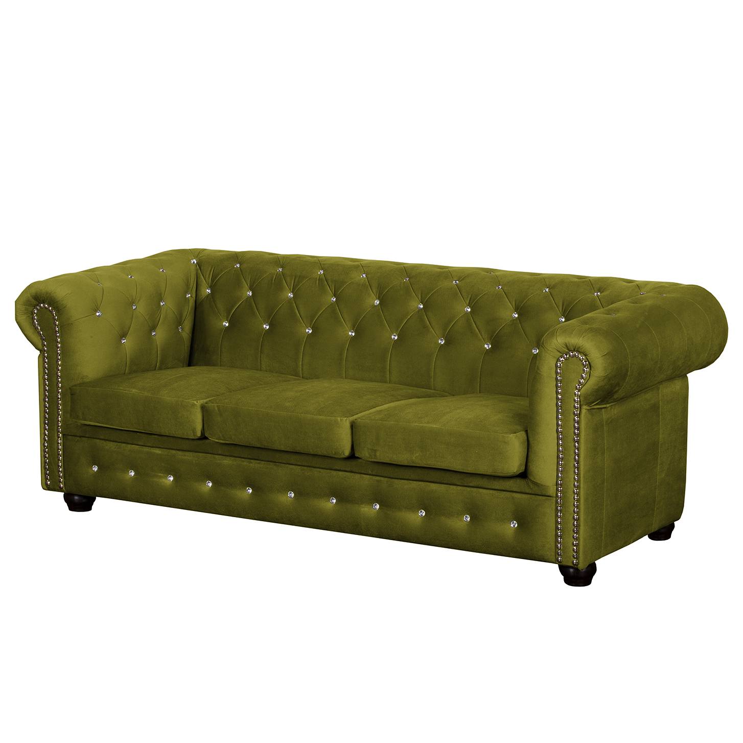 Jack & Alice Sofa Torquay I 3-Sitzer Pistaziengrün Microfaser 196x72x88 cm von Jack & Alice