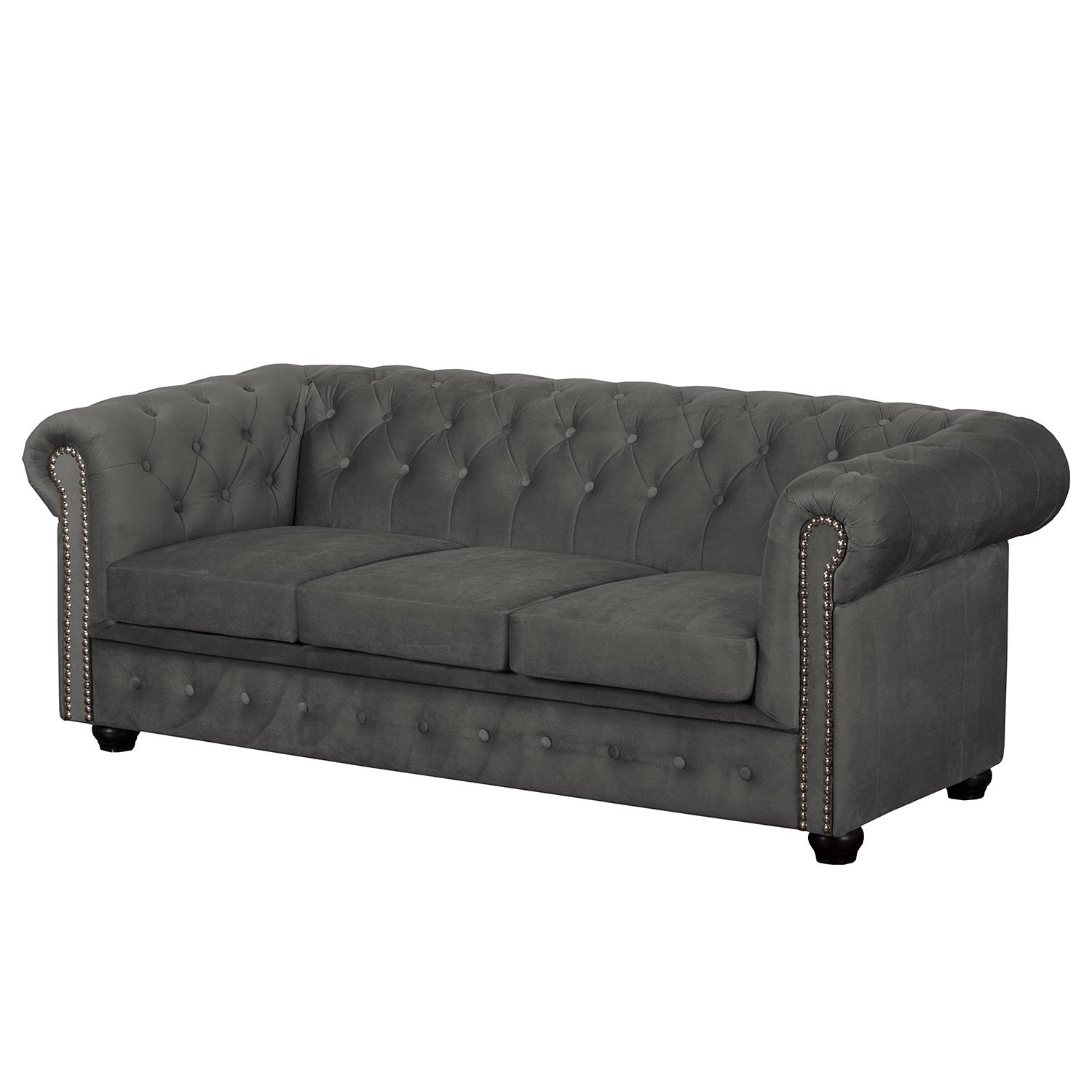 Jack & Alice Sofa Torquay II 3-Sitzer Grau Microfaser 196x72x88 cm von Jack & Alice