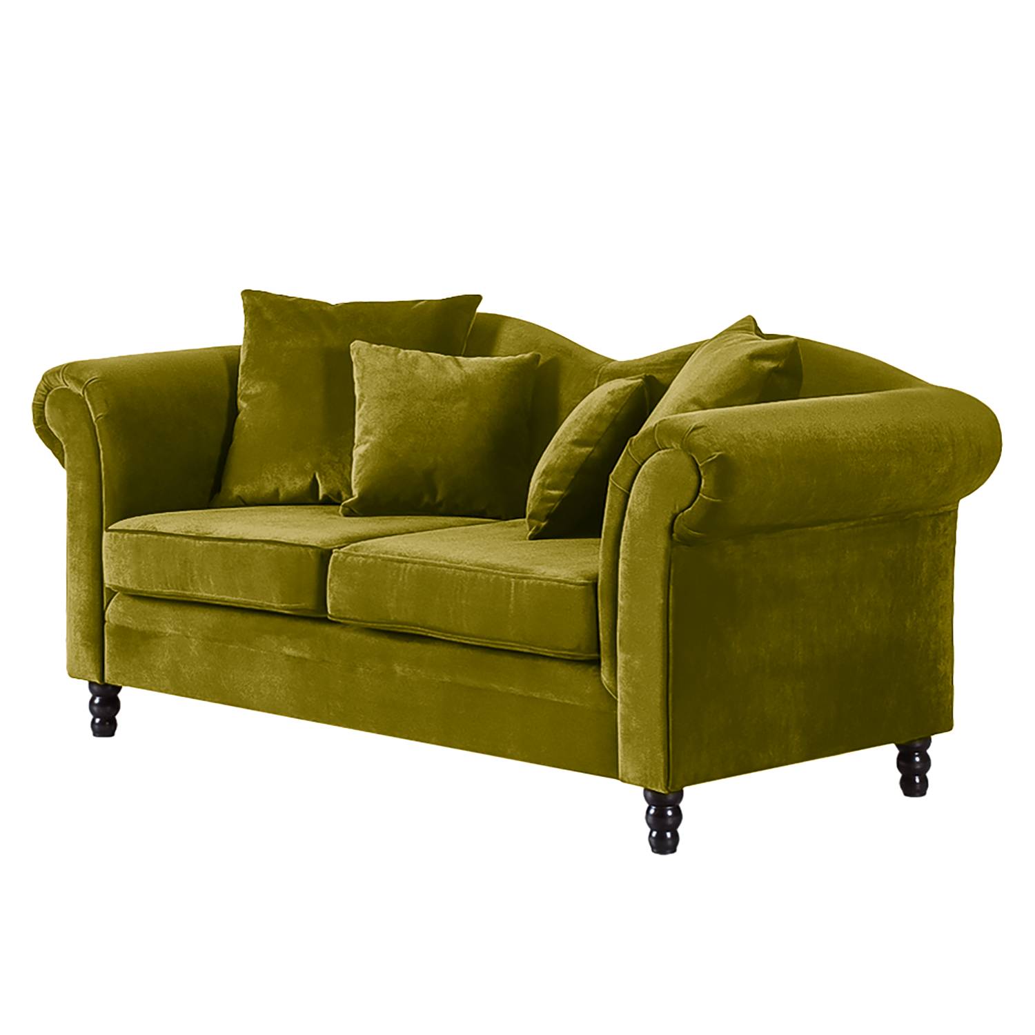 Jack & Alice Sofa York 2-Sitzer Olivgrün Samtstoff 185x84x79 cm von Jack & Alice