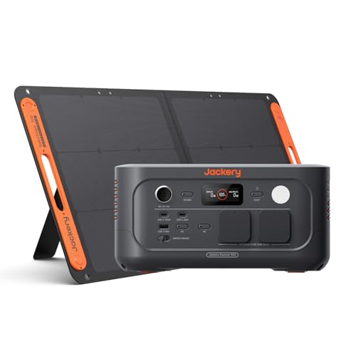 Jackery E500 V2 mit 100 W Solarpanel, Tragbare Powerstation & Solargenerator für Camping, Wohnmobil & Notfälle, 512 Wh, 500 W Dauerleistung, LiFePO4 Akku 6000 Zyklen, 0–80 % in nur 52 Minuten von Jackery