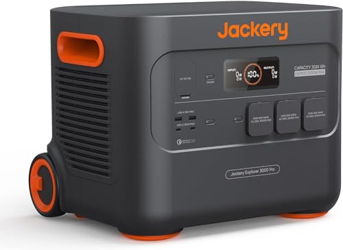 Jackery Explorer 3000 Pro Tragbare Powerstation 3024Wh, bis zu 3000W Leistung, Schnellladung in 1,8 Stunden, 3 x AC Ausgang, 2X USB-C Ladeanschlüsse, für den Außenbereich und Notfälle zu Hause von Jackery