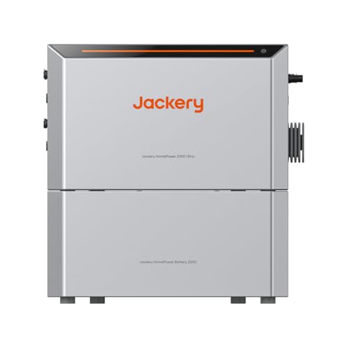 Jackery HomePower 2000 Ultra Balkonkraftwerk mit Speicher + Zusatzakku, 4kWh, 0% MwSt, 2800W Solareingang (MPPT+Mikro-Wechselrichter), erweiterbar bis 8kWh, Plug&Play, IP65, All-in-One Lösung von Jackery