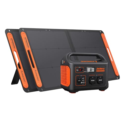 Jackery Solargenerator 1000, 1002WH Tragbare Powerstation mit 2* SolarSaga 100W Solarpanels, 2 * 230V 1000W AC Steckdose mobile Stromversorgung von Jackery