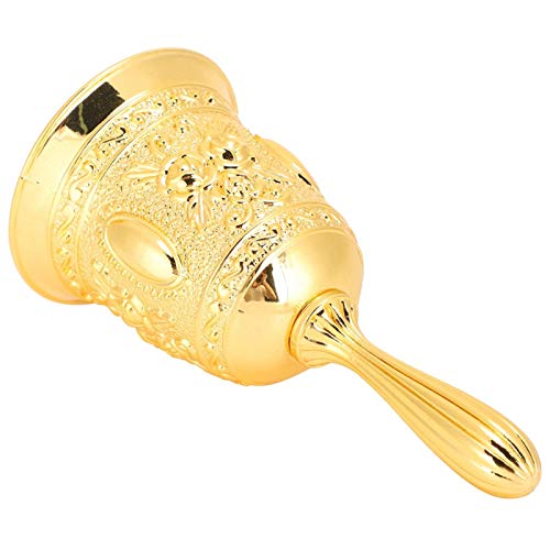 Jacksking Glocke, praktische Klassische goldene haltbare Zinklegierung weit verbreitete schöne Handglocke, für Hotelglocke für Tischglocke Kleine Geschenkklasse Glocke von Jacksking