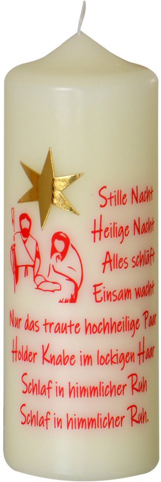 Jacob Flügel GmbH Kerzenmanufaktur Adventskerze Weihnachtskerze "Stille Nacht" Elfenbein 170 x Ø 60 mm, 1 Stück von Jacob Flügel GmbH Kerzenmanufaktur