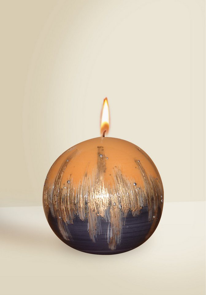 Jacob Flügel GmbH Kerzenmanufaktur Kugelkerze Designkerze Skyline Kugelkerze Safran Ø 100 mm, 1 Stück von Jacob Flügel GmbH Kerzenmanufaktur