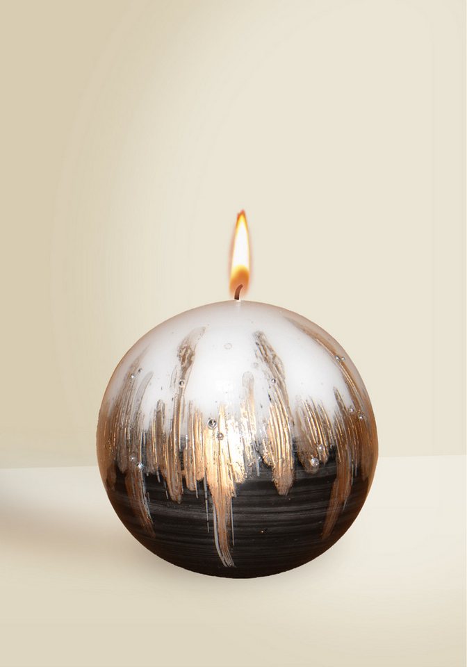 Jacob Flügel GmbH Kerzenmanufaktur Kugelkerze Designkerze Skyline Kugelkerze Weiß Ø 100 mm, 1 Stück von Jacob Flügel GmbH Kerzenmanufaktur