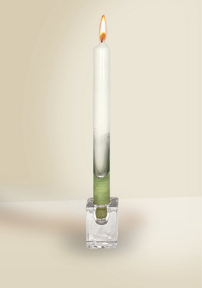 Jacob Flügel GmbH Kerzenmanufaktur Spitzkerze Designkerze Lotos Stabkerze Salbei Grün 250 x Ø 22 mm, 1 Stück von Jacob Flügel GmbH Kerzenmanufaktur