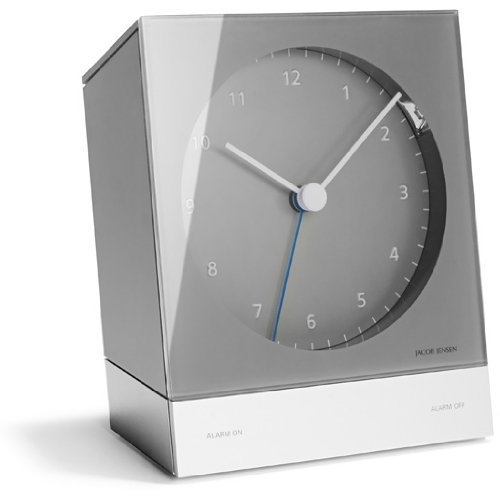 Jacob Jensen - Alarm Clock - Funkwecker - analog - grau - 10,3 x 12,6 x 4,5 cm von Jacob Jensen