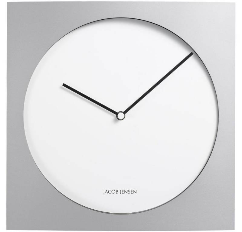 Jacob Jensen Wanduhr JACOB JENSEN Wanduhr 319 silber / weiß eckig 35 x 35 cm Quarz-Werk von Jacob Jensen