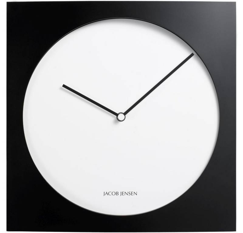 Jacob Jensen Wanduhr JACOB JENSEN Wanduhr 320 schwarz / weiß eckig 35 x 35 cm Quarz-Werk von Jacob Jensen