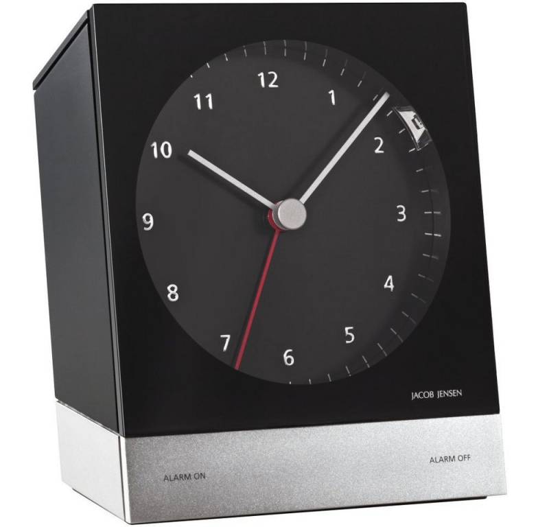 Jacob Jensen Wecker JACOB JENSEN Quarz Wecker 341 schwarz 10 x 13cm Alarm Snooze LED Licht von Jacob Jensen