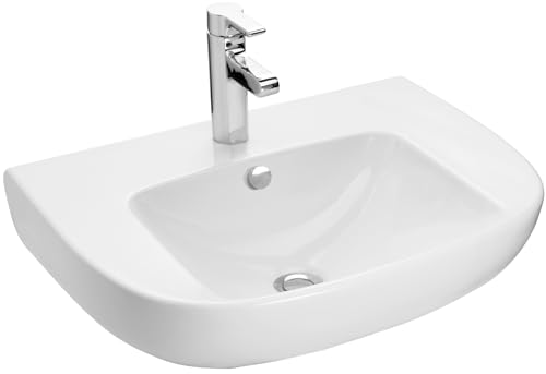 JACOB DELAFON Waschbecken aus Keramik für Badezimmer, Maße 60 x 49 cm, einfache Reinigung, Komfort in der Anwendung, weiß, ODÉON UP E4736-00 von Jacob delafon