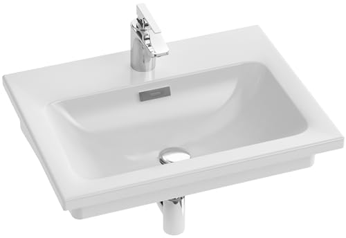 JACOB DELAFON Forefront EXAF112-00 Keramikwaschbecken für Badezimmer, Maße 61 x 46,5 cm, Weiß von Jacob delafon
