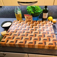 3D Stirnholz Schneidebrett Zick Zack/Maßanfertigung Wunschgröße - Kein Problem Robustes Holzschneidebrett Küche Atemberaubendes Holz von JacobCuttingBoards