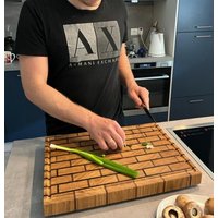 stirnholz Schneidebrett Mauermuster Eiche/Maßanfertigung Wunschgröße - Kein Problem Robustes Holz Handmade Eyecatcher stirnholz Schneidebrett Mauermuster Eiche/Maßanfertigung Wunschgröße - Kein Problem Robustes Holz Handmade Eyecatcher von JacobCuttingBoards