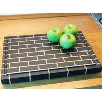 stirnholz Schneidebrett Mauermuster Wenge/Maßanfertigung Wunschgröße - Kein Problem Robustes Holz Handmade Eyecatcher von JacobCuttingBoards