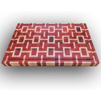 stirnholz Schneidebrett Labyrinth Padouk/Maßanfertigung Wunschgröße - Kein Problem Robustes Hirnholz Handmade Eyecatcher von JacobCuttingBoards