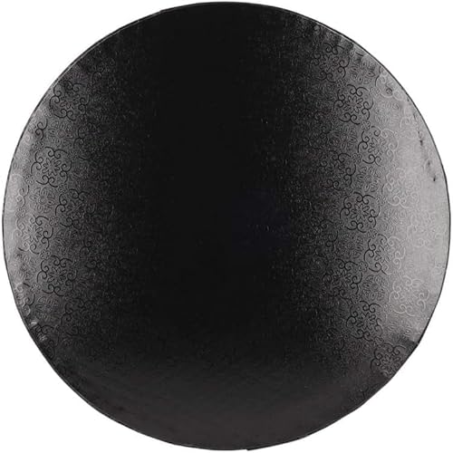 Jacobi Decor Tortenplatte schwarz rund 250 x 10 mm | Cake Board rund | auch für dicke und mehrstöckige Torten | hochwertige Alukaschierung | 10mm dick | 1 Stück von Jacobi Decor