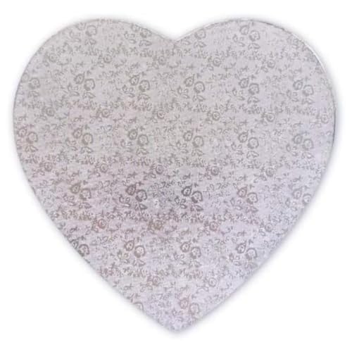 Jacobi Decor Cake Company Tortenplatte Herz 300mm | Cake Board herzförmig | auch für dicke und mehrstöckige Torten | hochwertige silber Alukaschierung | 10mm dick, 1 Stück von Jacobi Decor